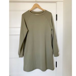 Upwest Sweatshirt Dress in Olive Green